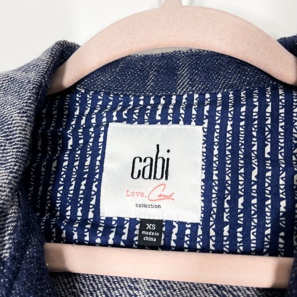 CAbi Women's Adventure Anorak Long Jacket Blue Zip Front Hooded #5100 Size‎ XS - Picture 3 of 7